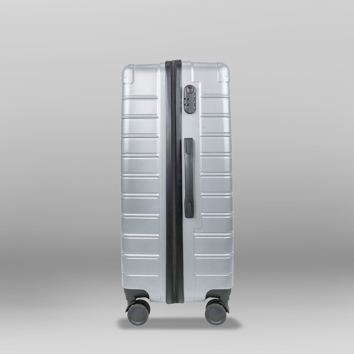 Set de Maletas de Viaje Líneas, color Plata: ¡Llévate 3 y paga 2!, 43x26x65cm