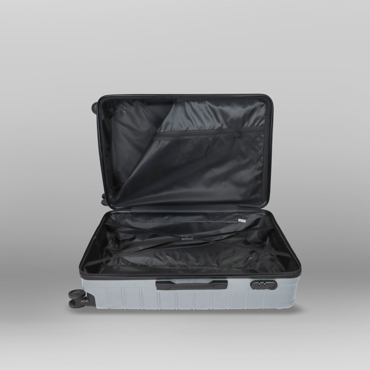 Set de Maletas de Viaje Líneas, color Plata: ¡Llévate 3 y paga 2!, 43x26x65cm