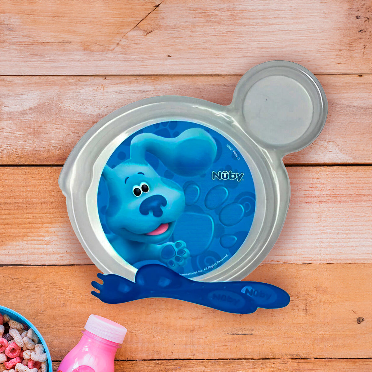Set de Plato y Cubiertos para Bebé, Las Pistas de Blue, Nuby