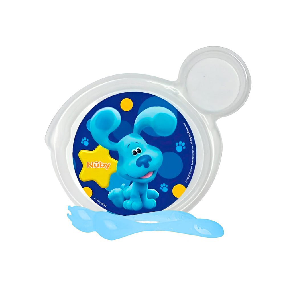Set de Plato y Cubiertos Las Pistas de Blue para Bebé, Nuby