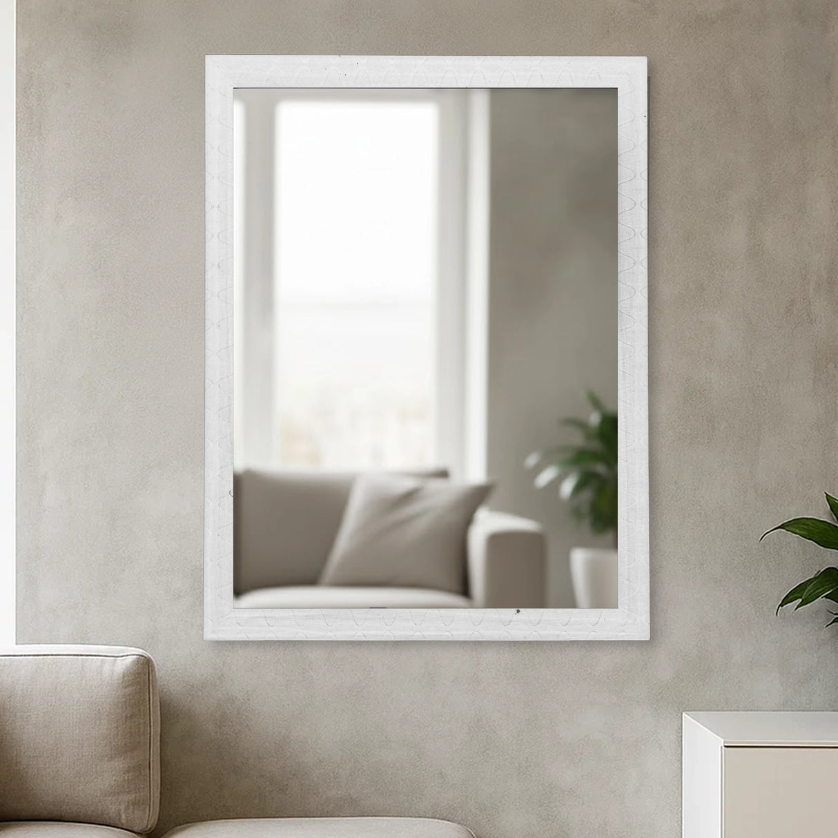 Espejo, Marco Ondas, Color Blanco