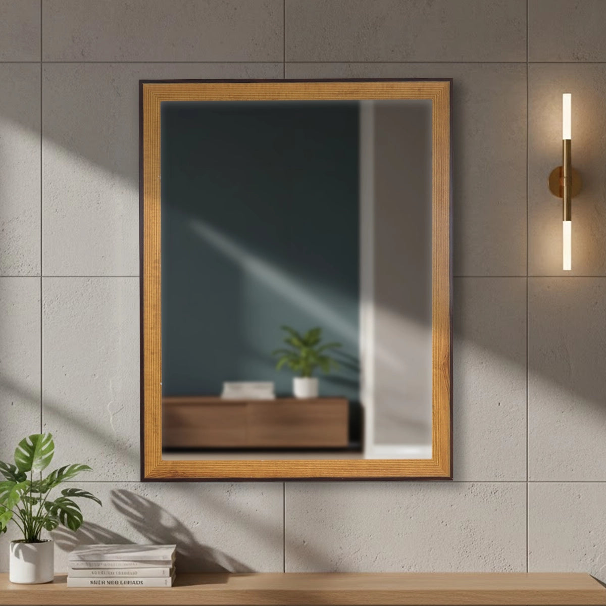 Espejo en Forma de Rectángulo, Madera