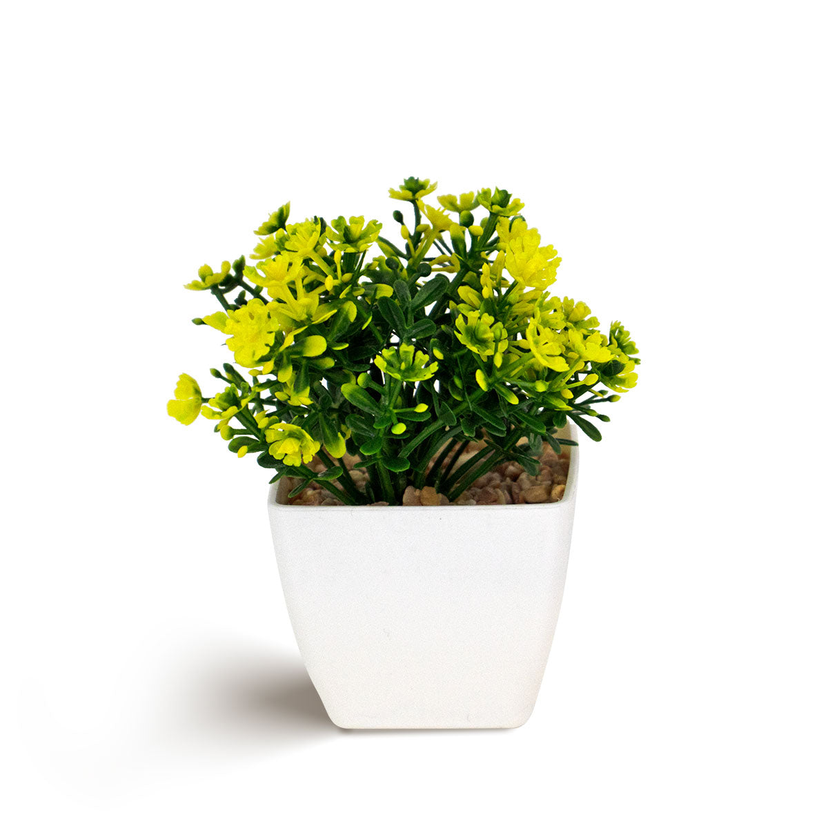 Planta Artificial con Flores Amarillas en Maceta