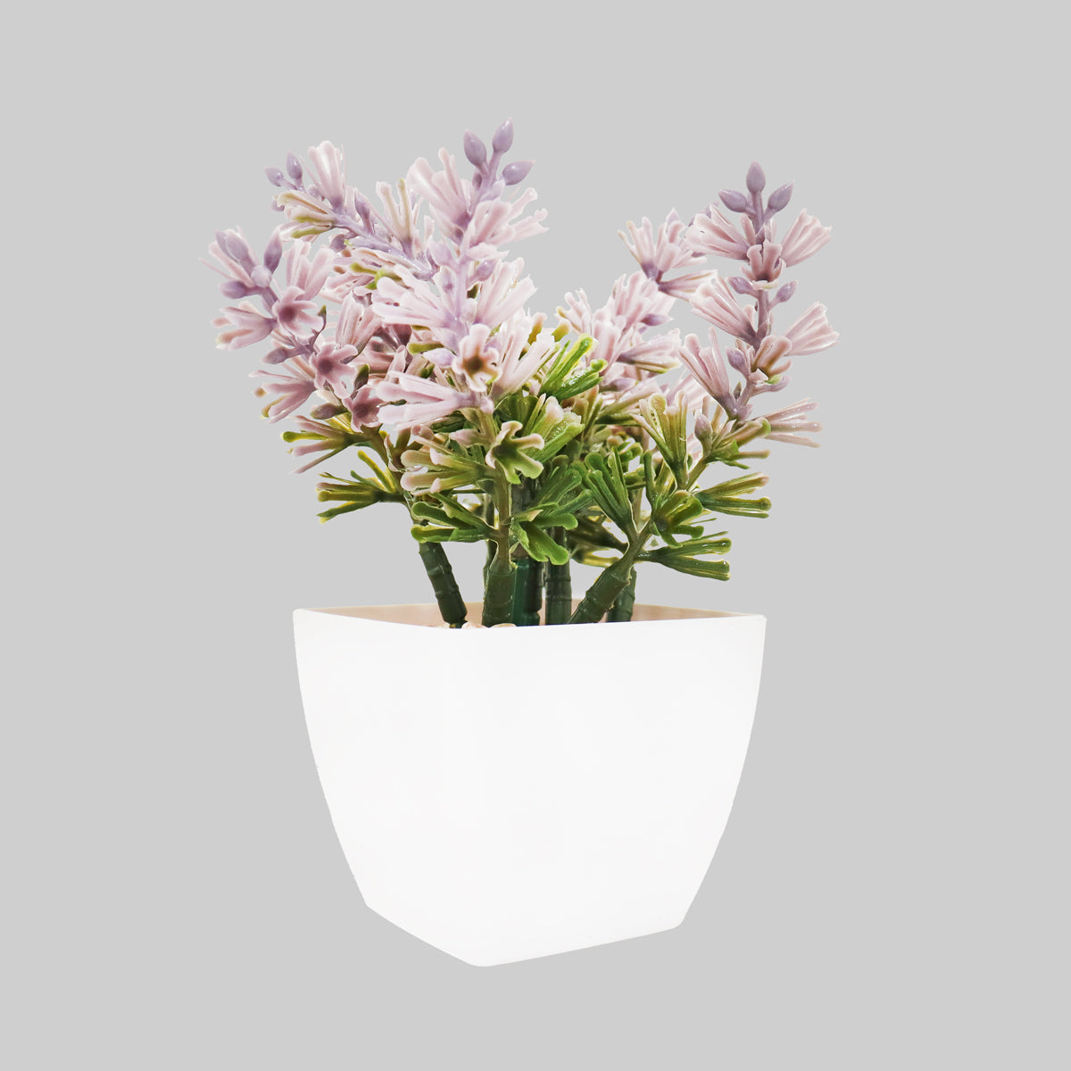 Maceta Blanca con Flor Artificial