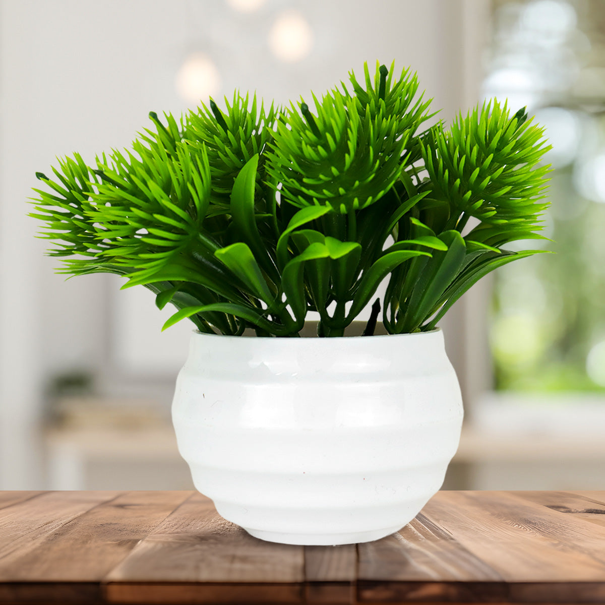 Planta Artificial de Bonsái en Maceta color Blanco