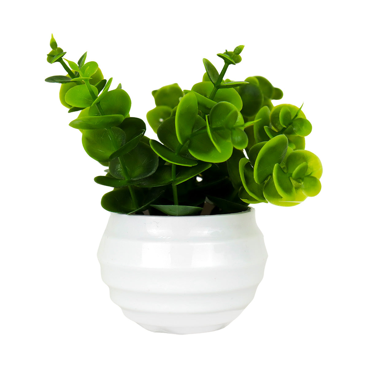 Planta Artificial de Eucalipto en Maceta color Blanco