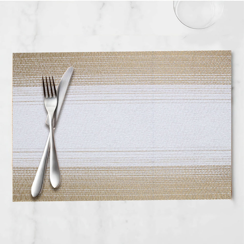 Mantel Individual para Comer color Oro con Blanco 30x45cm
