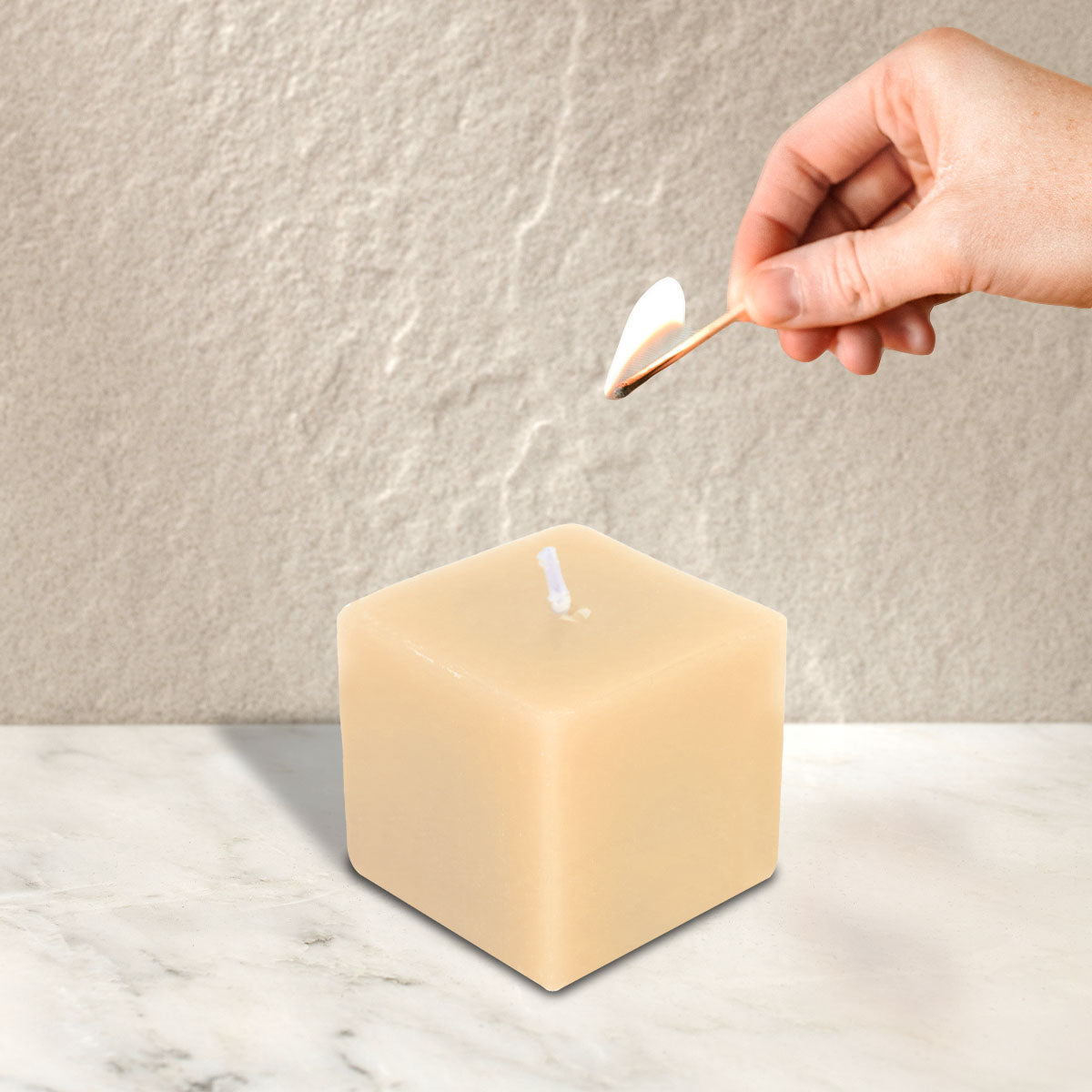 Mini Cubo de Cirio Aromático color Beige