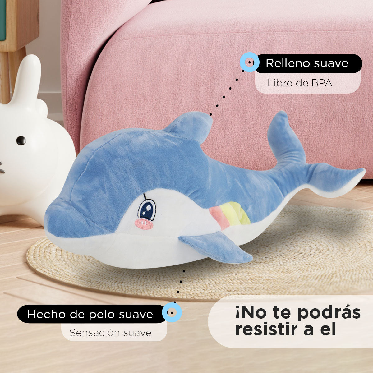 Kit de Peluche, Delfín, Color Azul ¡Llévate 3 y paga 2!