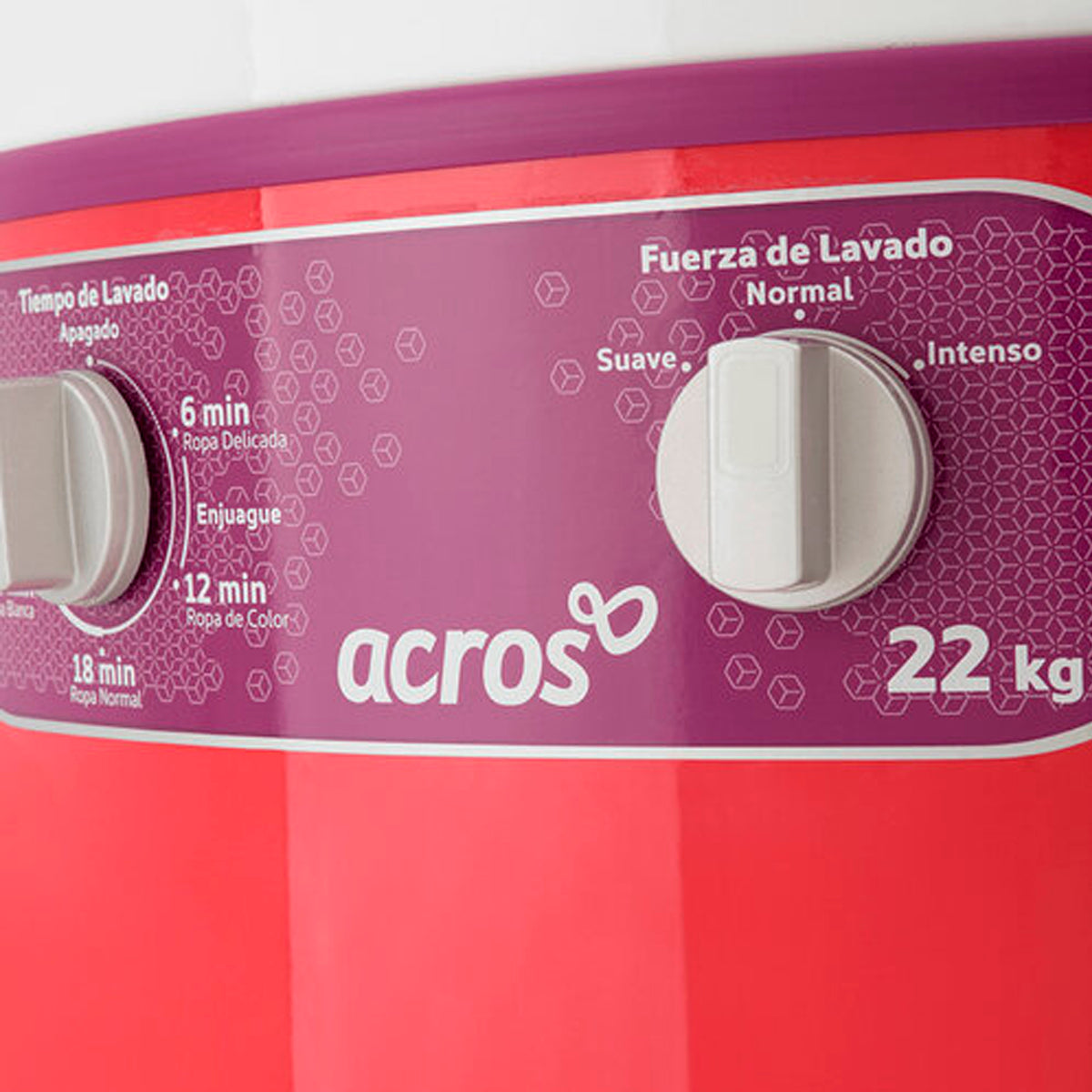 LAVADORA ACROS ALF-2253EC 22KG ROJA CORA **