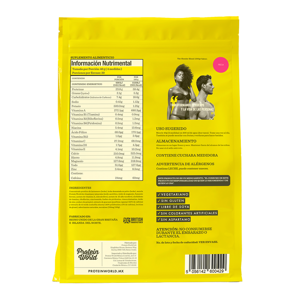 The Slender Blend: Fresa - 1.2 kg + SHAKER GRATIS