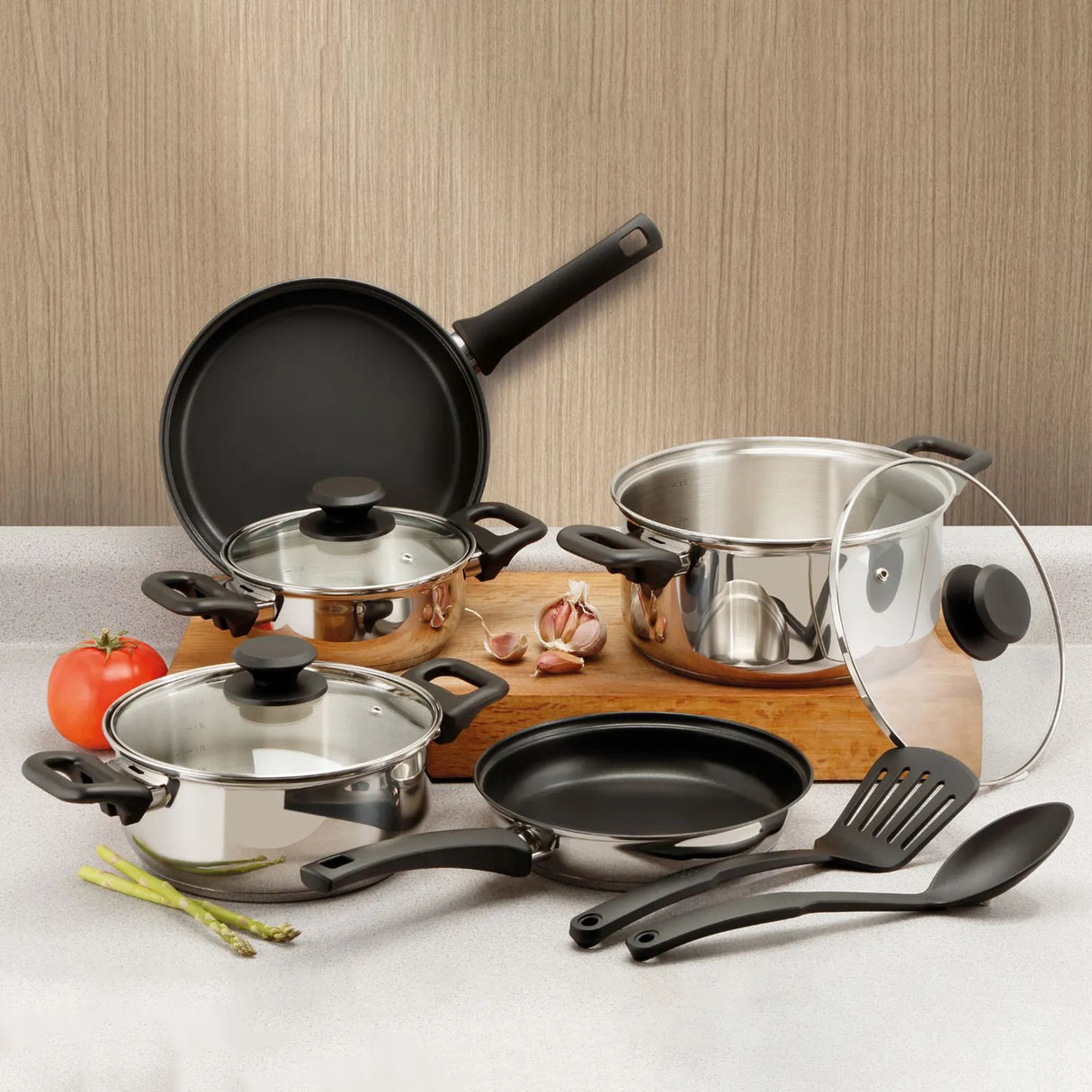 Batería de Cocina Tramontina Primaware 10 Piezas Gris 32300409