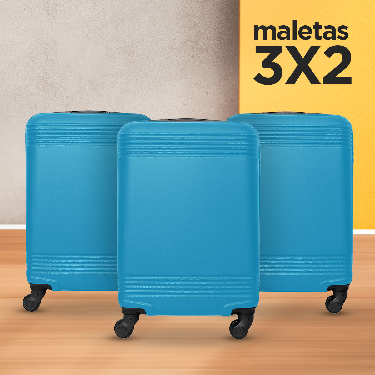Set Maleta de Viaje Travix, Color Azul: ¡Llévate 3 y paga 2!, 37x23x55cm