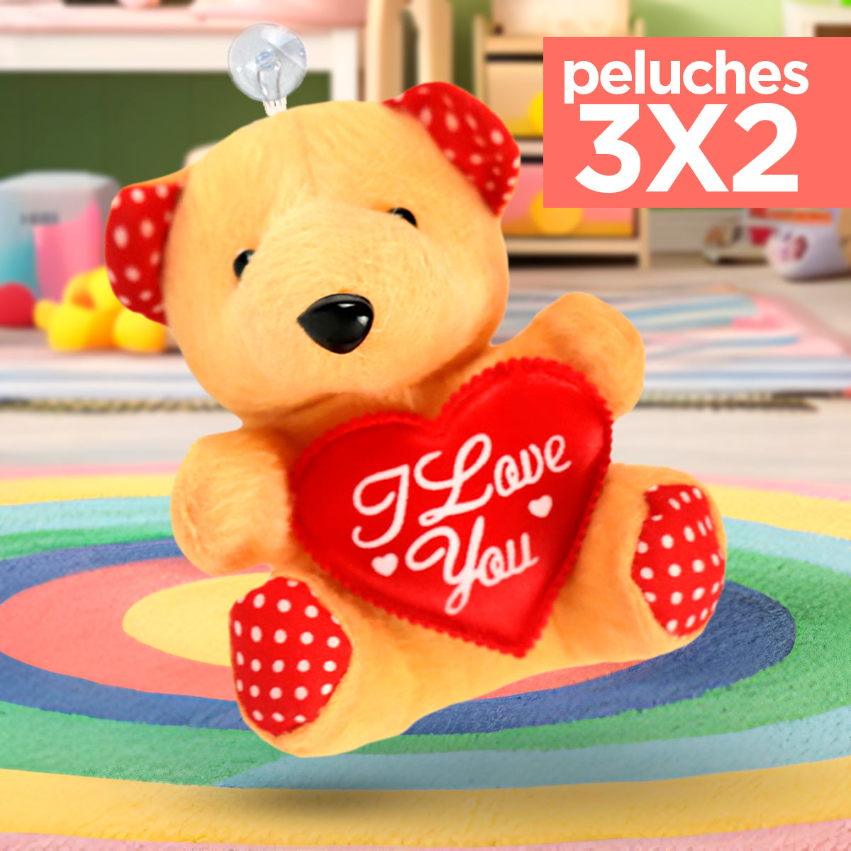 Kit de Peluche, Osito "I LOVE YOU" ¡Llévate 3 y paga 2!