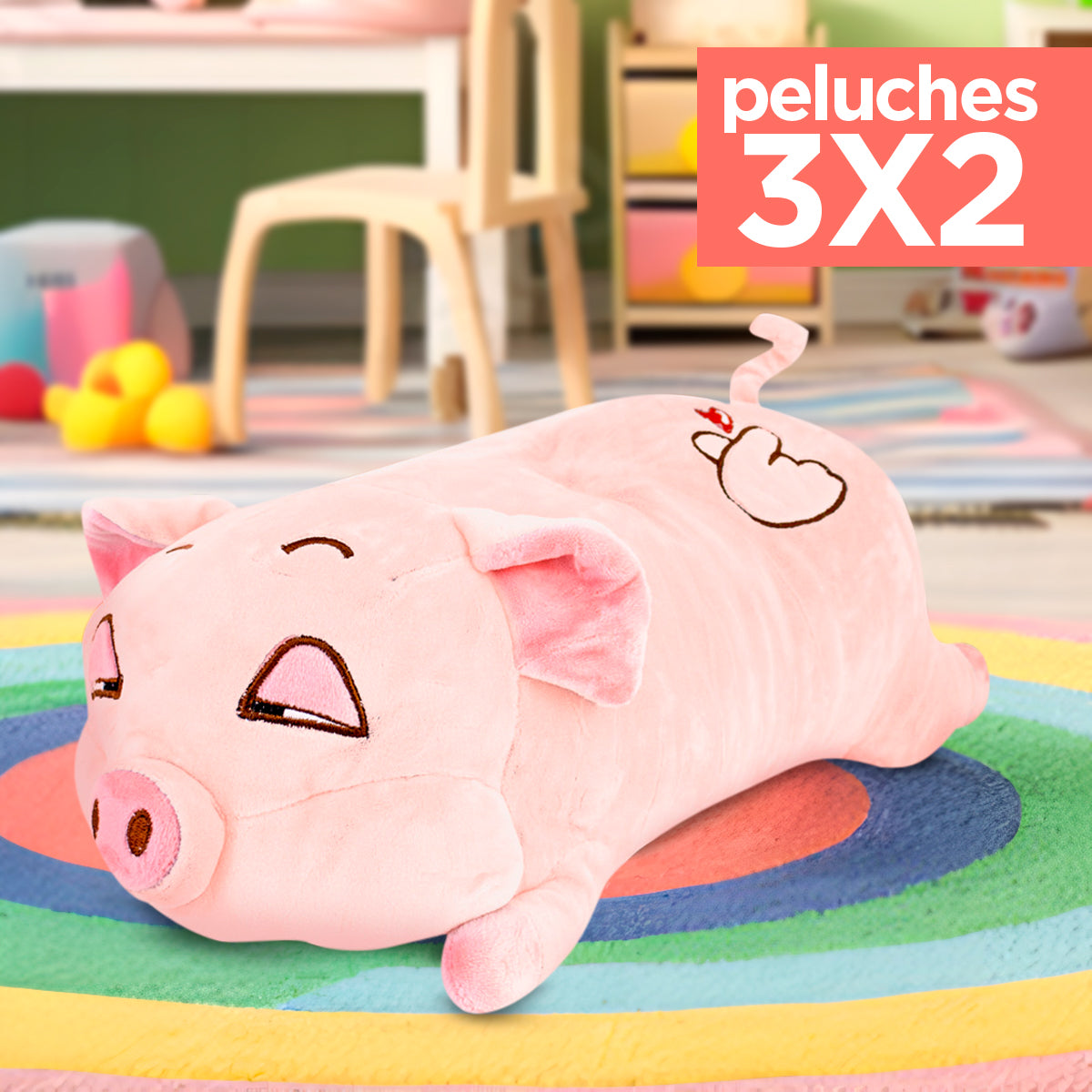 Kit de Peluche de Puerquito Color Rosa ¡Llévate 3 y paga 2!
