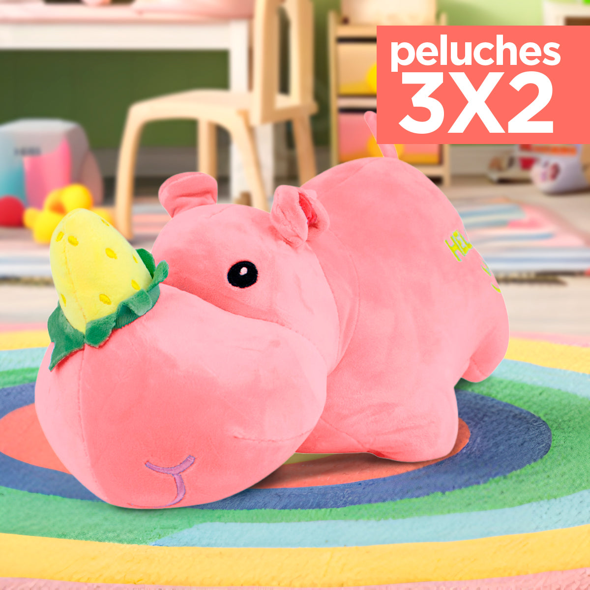 Kit de Peluche, Rinoceronte, Color Rosa ¡Llévate 3 y paga 2!