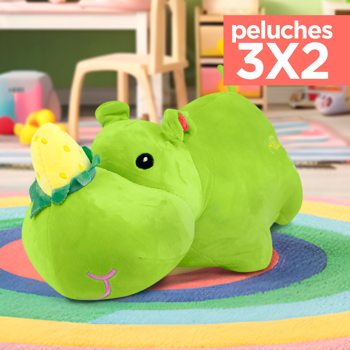 Kit de Peluche, Rinoceronte, Color Verde ¡Llévate 3 y paga 2!