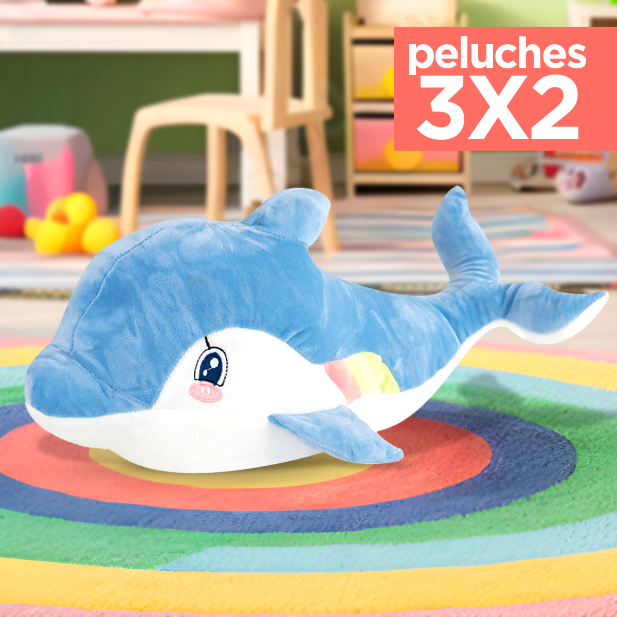 Kit de Peluche, Delfín, Color Azul ¡Llévate 3 y paga 2!