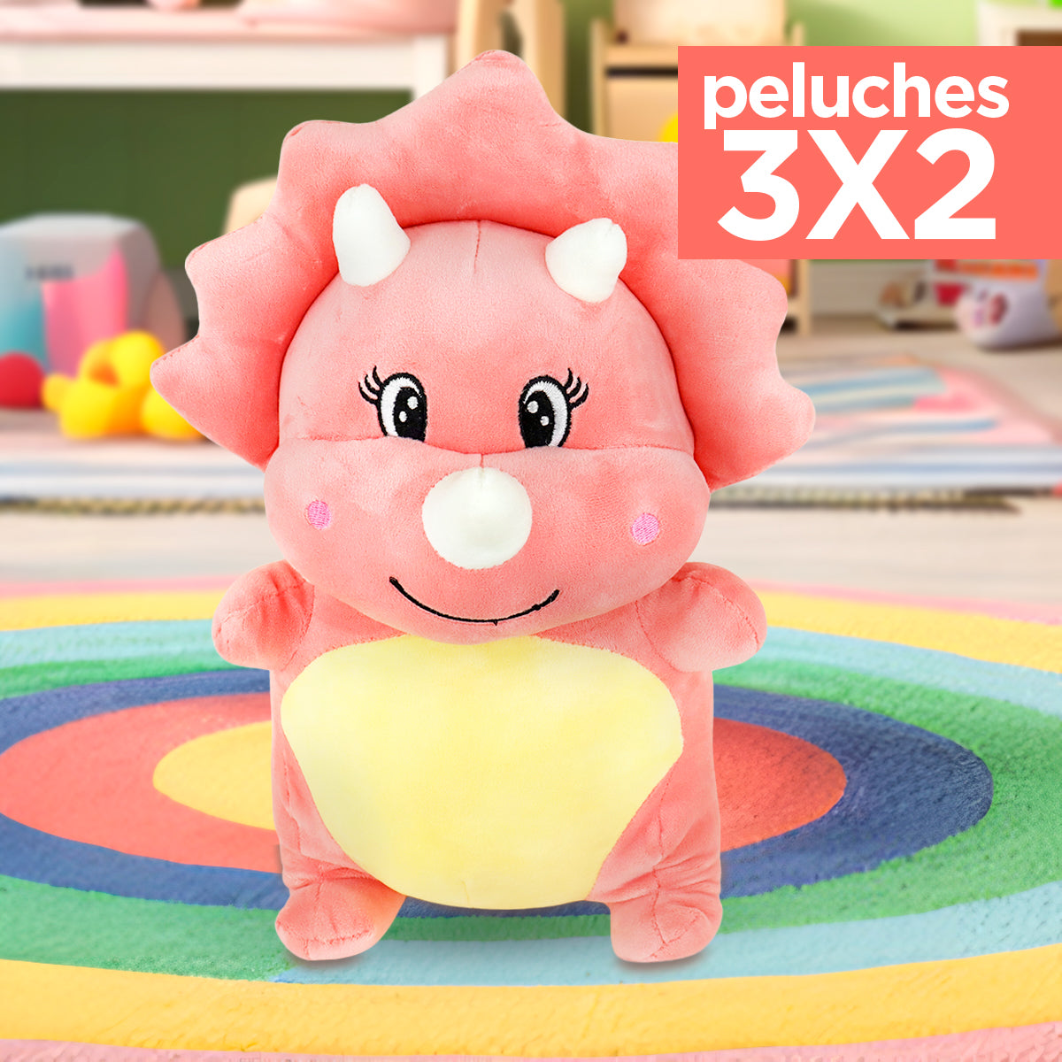 Kit de Peluche, Dinosaurio, Color Rosa ¡Llévate 3 y paga 2!