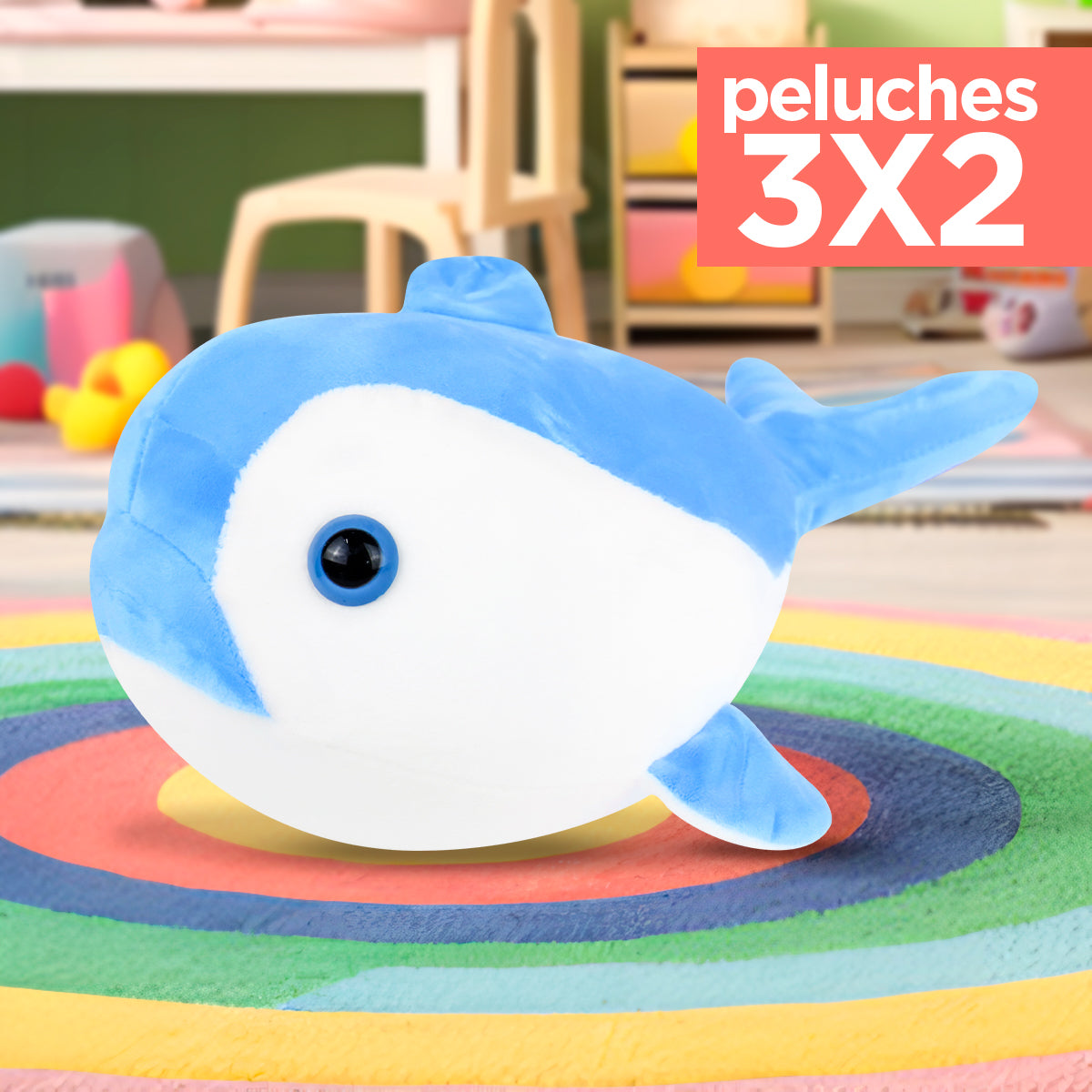 Kit de Peluches, Delfín, Color Azul ¡Llévate 3 y paga 2!