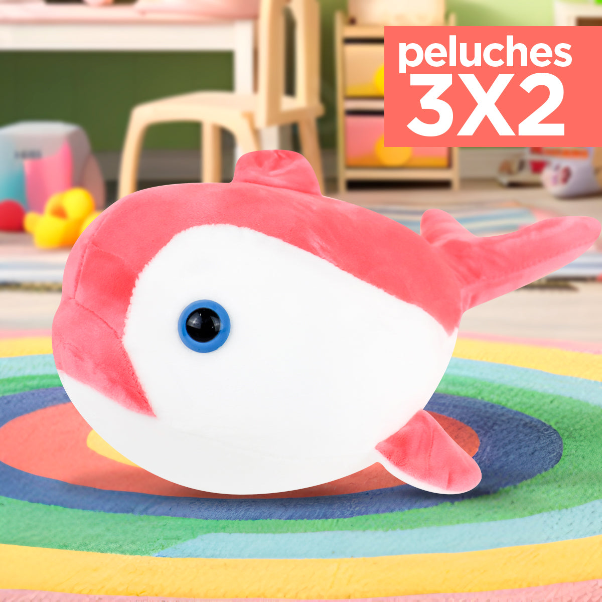 Kit de Peluche, Delfín, Color Rosa ¡Llévate 3 y paga 2!