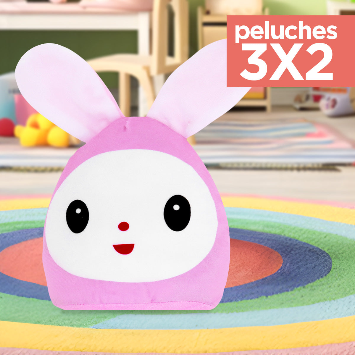 Kit de Peluche, Conejo, Color Blanco con Rosa ¡Llévate 3 y paga 2!