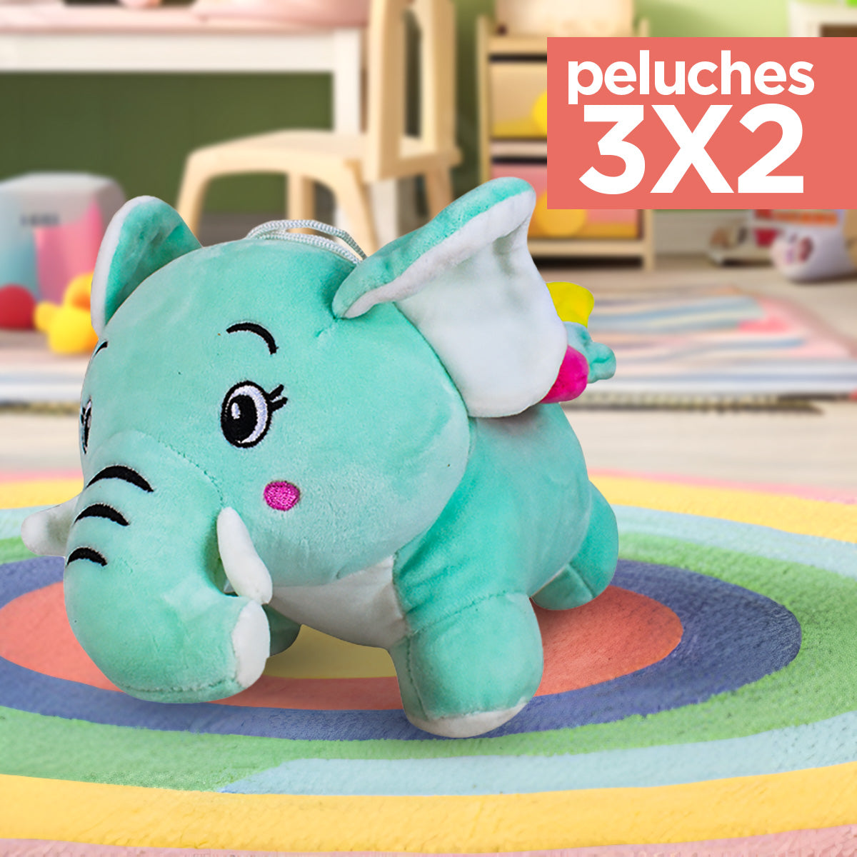 Kit de Peluche, Elefante, Color Azul ¡Llévate 3 y paga 2!