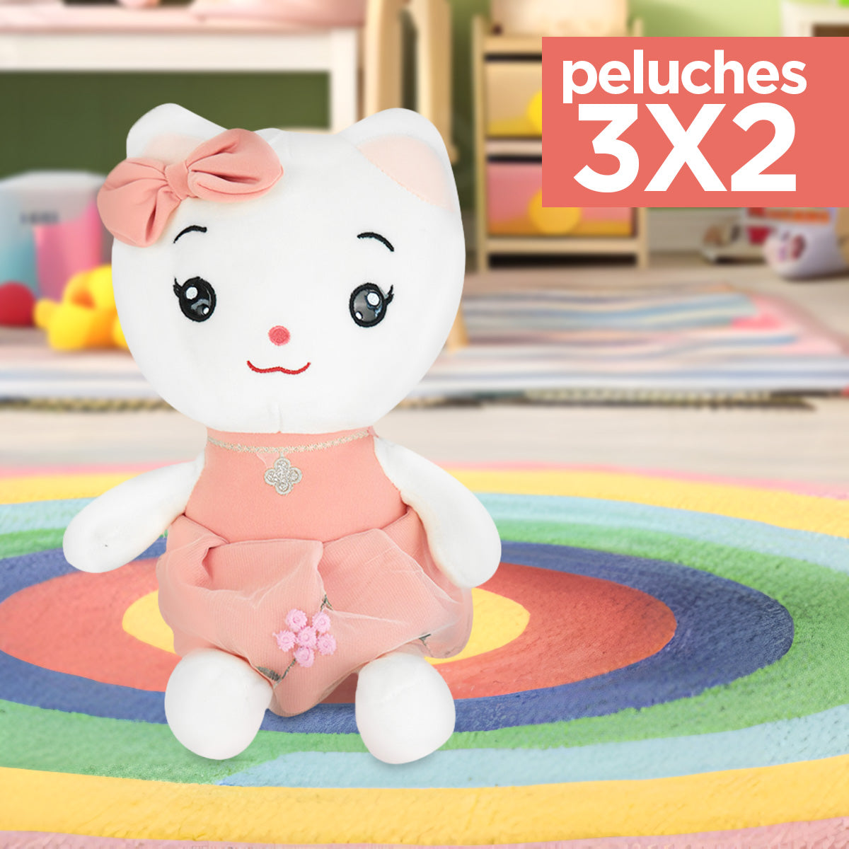 Kit de Peluche, Gatito con Moño ¡Llévate 3 y paga 2!