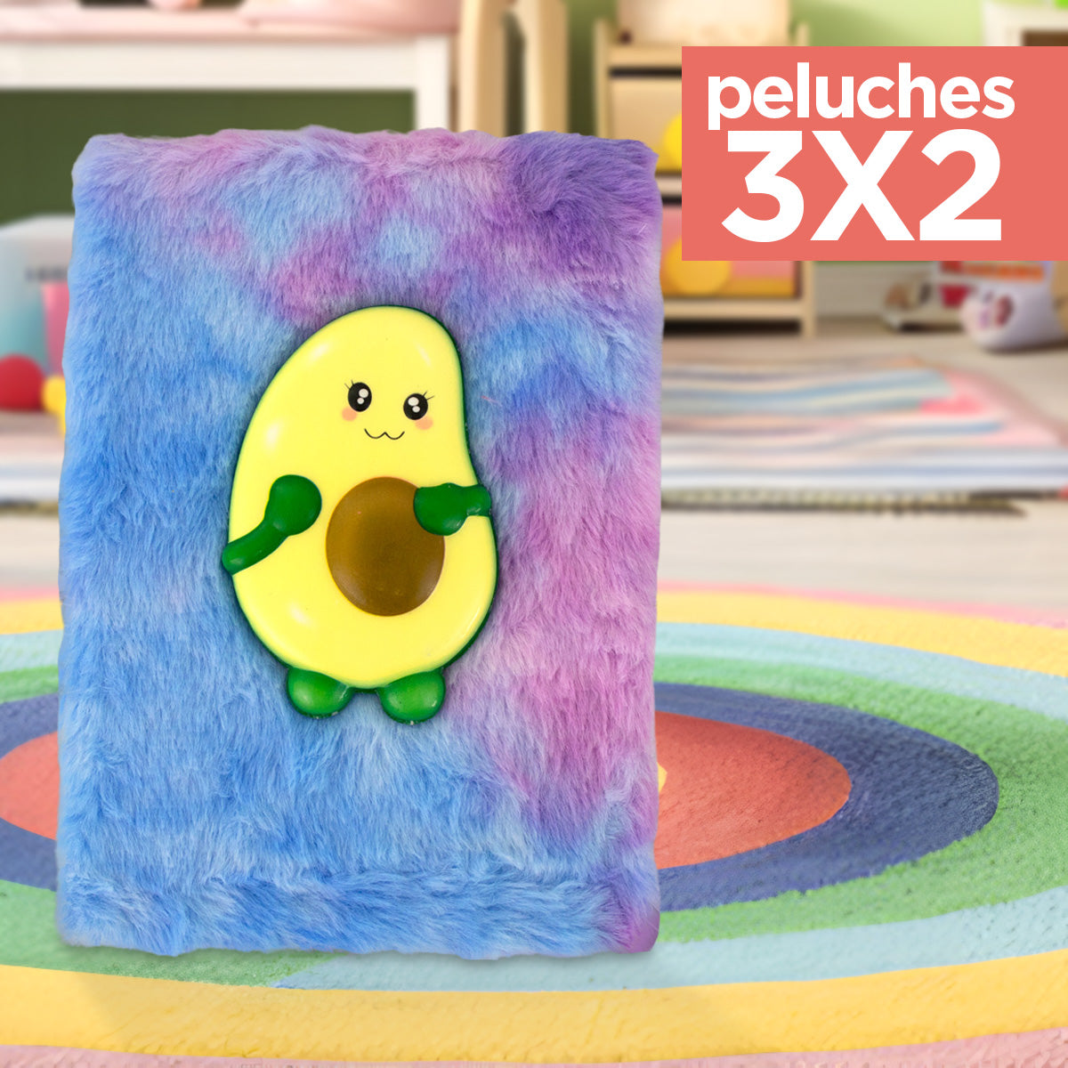 Kit de Peluche, Libreta Aguacate con Squishies ¡Llévate 3 y paga 2!