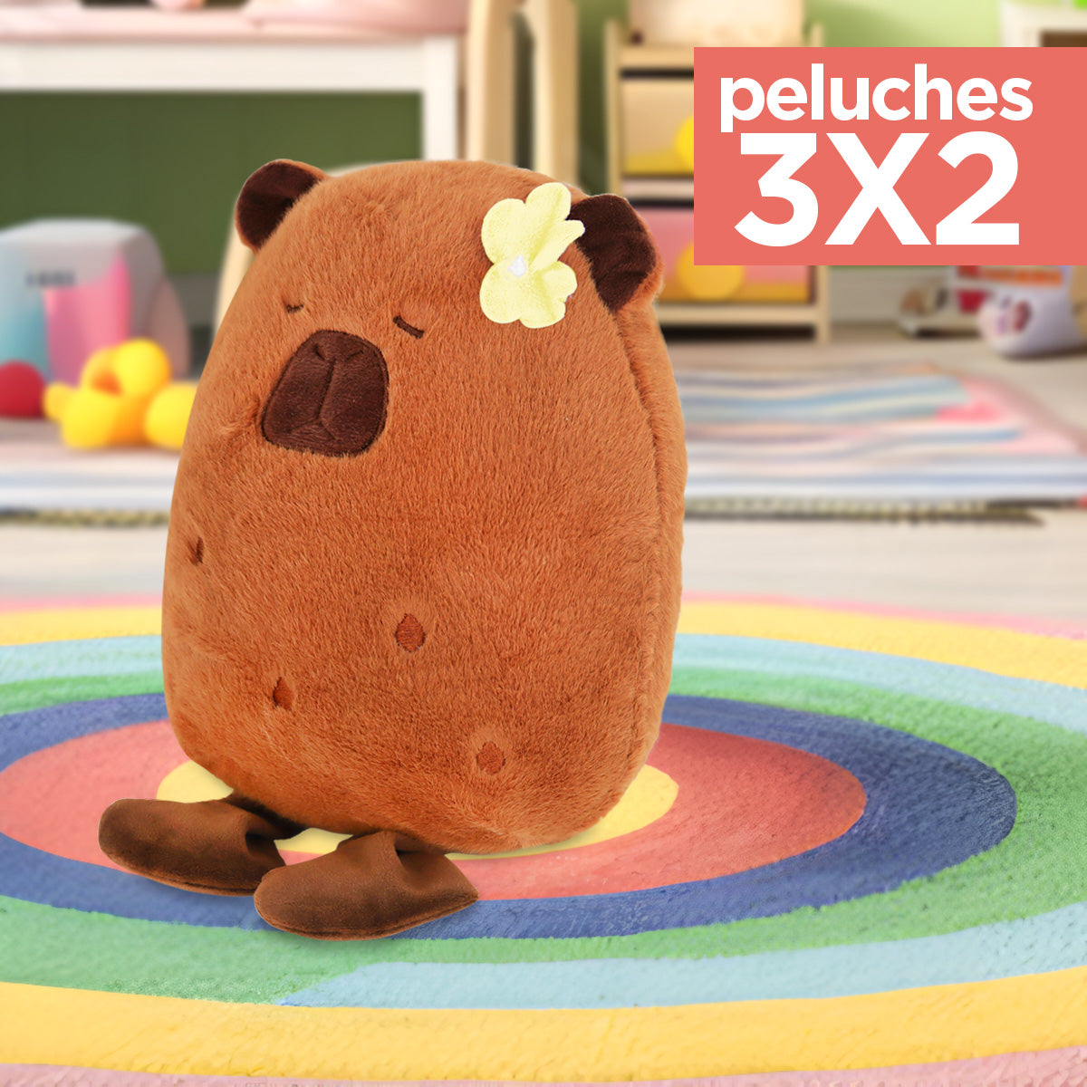 Kit de Peluche, Capibara con Flor Amarilla ¡Llévate 3 y paga 2!