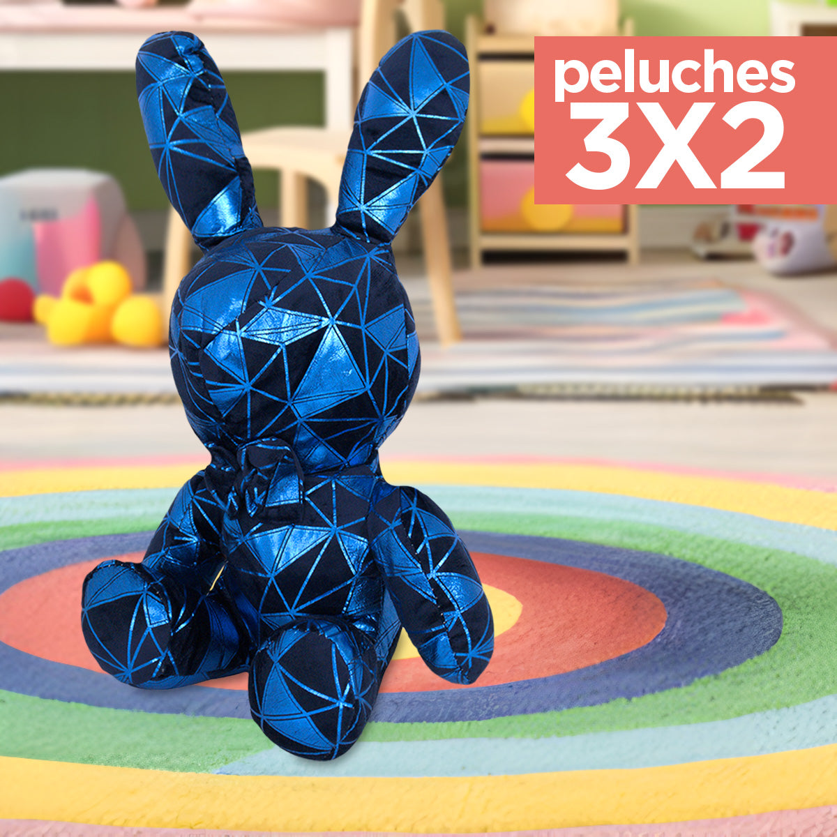 Kit de Peluche, Conejo, Color Azul Rey ¡Llévate 3 y paga 2!