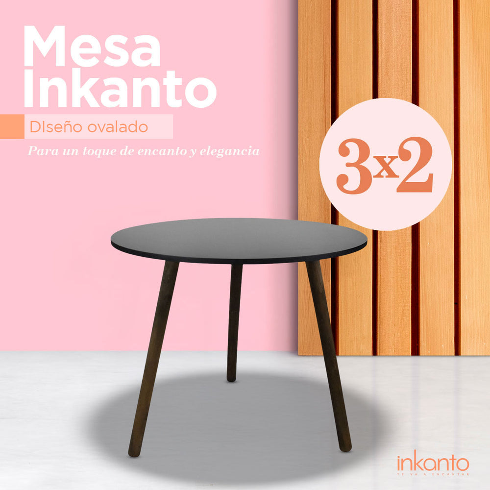 Kit de Mesas, Forma Ovalada Negra ¡Llévate 3 y paga 2!