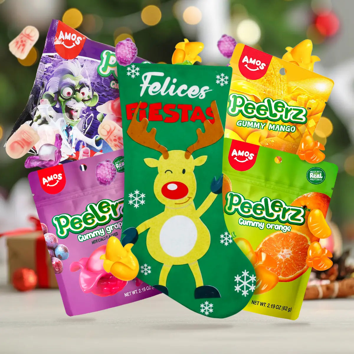 Kit Navideño, Bota Navideña "Felices Fiestas" + Gomitas Pelables