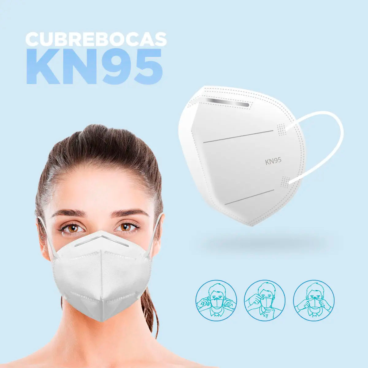 Paquete de Cubrebocas KN95, 50 pzas