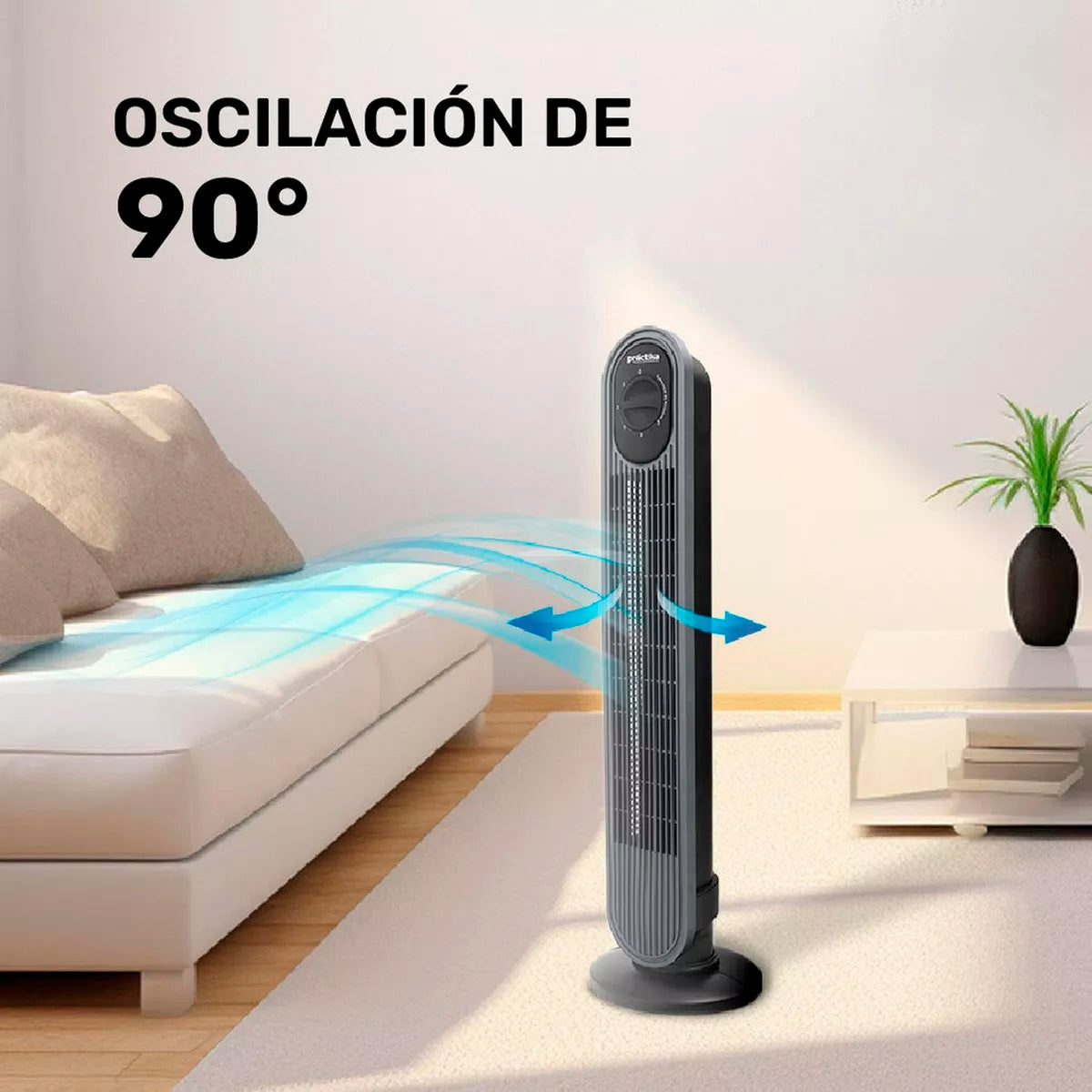 VENTILADOR PRACTIKA DE TORRE MOD. PISA 3 VELOCIDADES 32 PULGADAS ** 90°