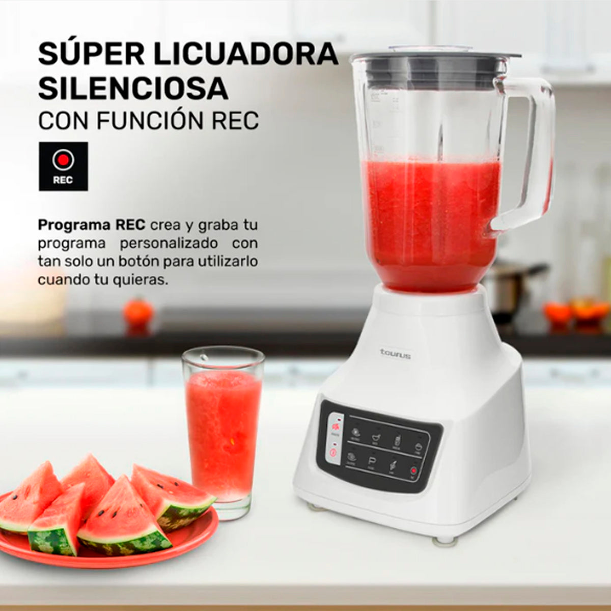 LICUADORA TAURUS MOD. POTENZA COMFORT VASO DE VIDRIO BLANCO **