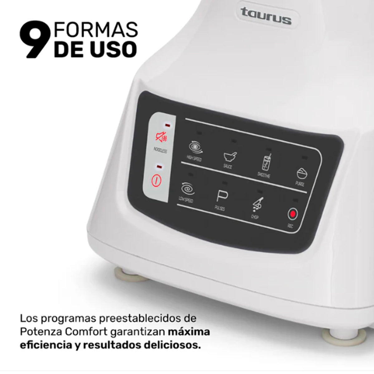 LICUADORA TAURUS MOD. POTENZA COMFORT VASO DE VIDRIO BLANCO **