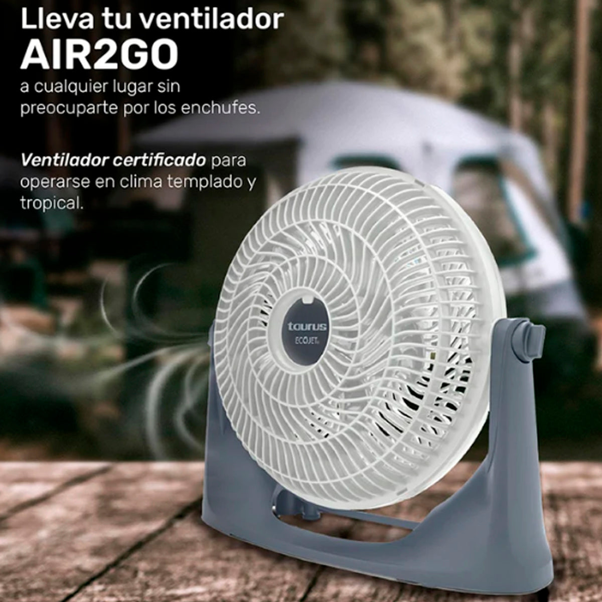 VENTILADOR TAURUS MOD. AIR2GO 10” RECARGABLE**