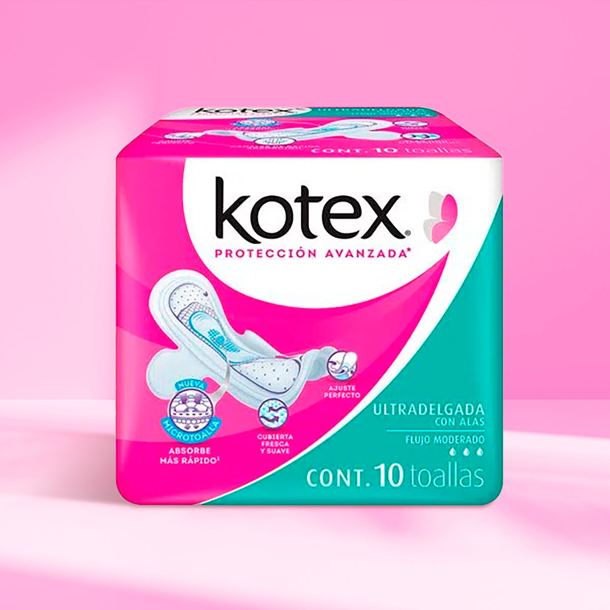 Kotex Ultradelgada, Toallas Femeninas con Alas