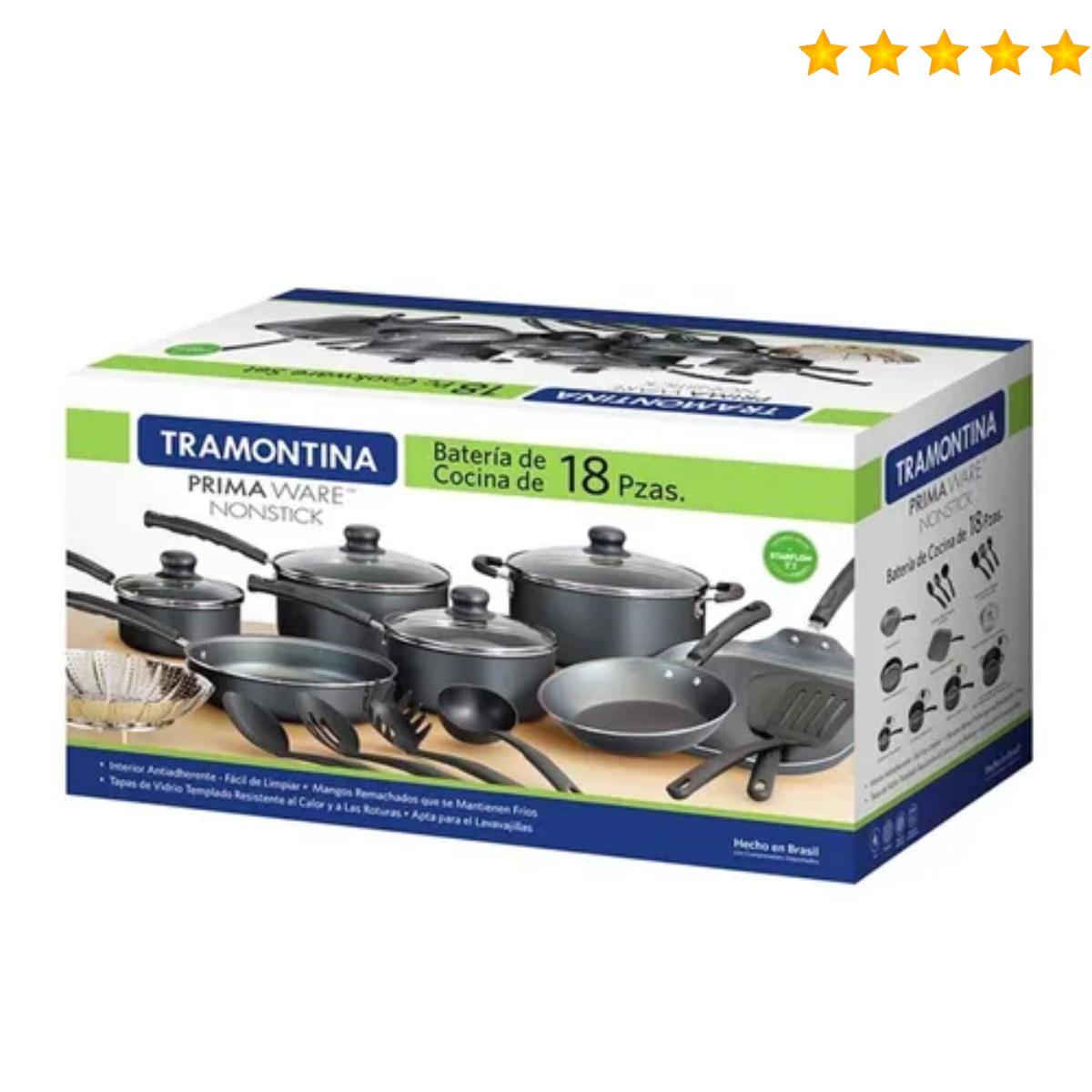 Bateria Tramontina 80119545 Primaware 18 piezas gris*