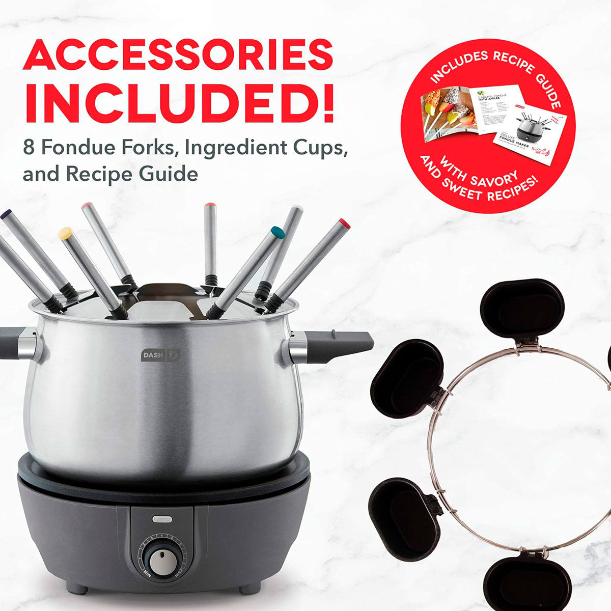 Máquina de Fondue, color Gris, Dash