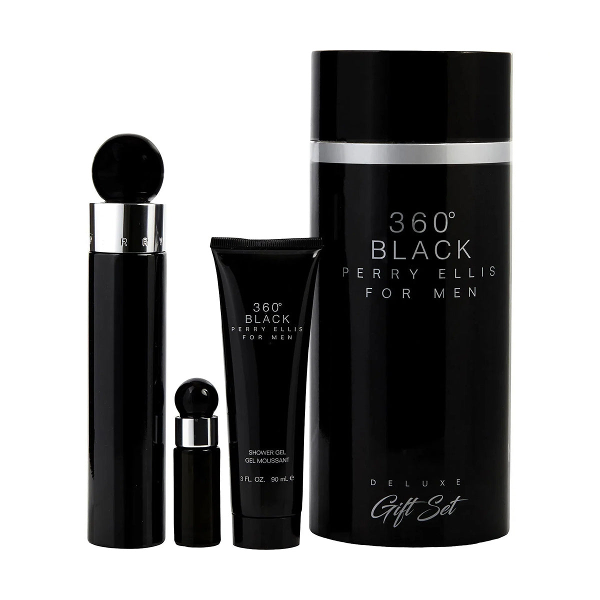 PERRY ELLIS 360 BLACK MAN 100 ML EDT + 100 ML GEL + MINI