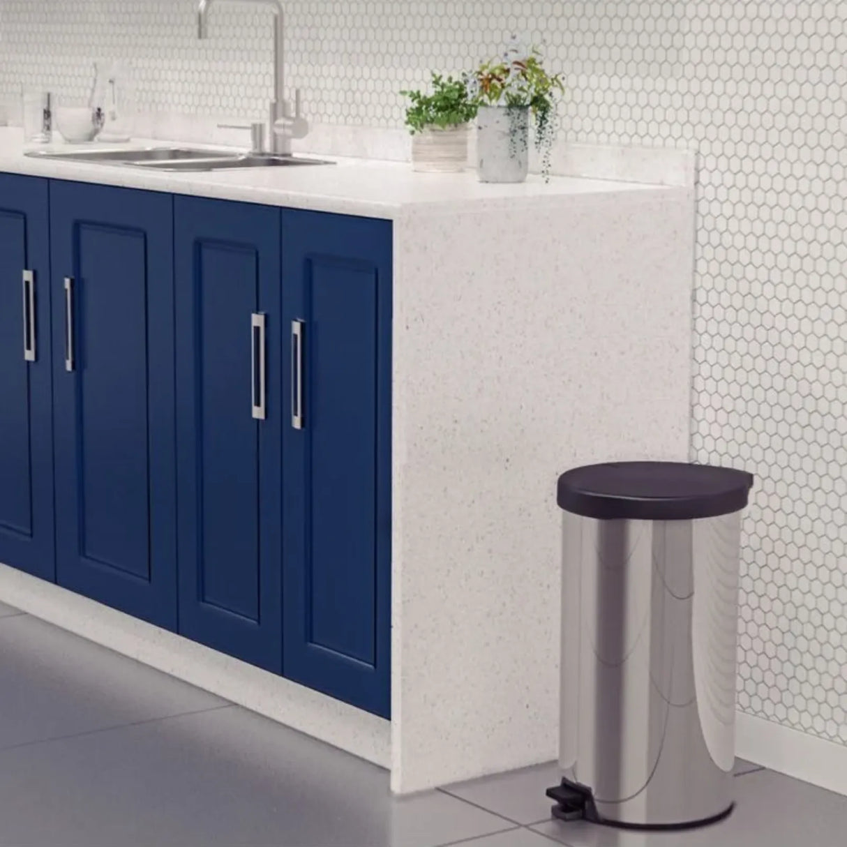 Basurero con Pedal Tramontina 20 Litros Acero Inoxidable 94538-820