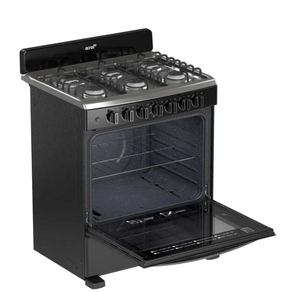 Estufa Acros AFR4112B 30" Negro Encendido Electrónico, Cubierta De Acero*