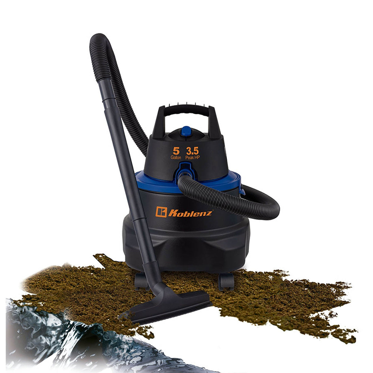 Aspiradora de Alta Potencia Seco / Mojado 5 Galones Koblenz WD-5MA
