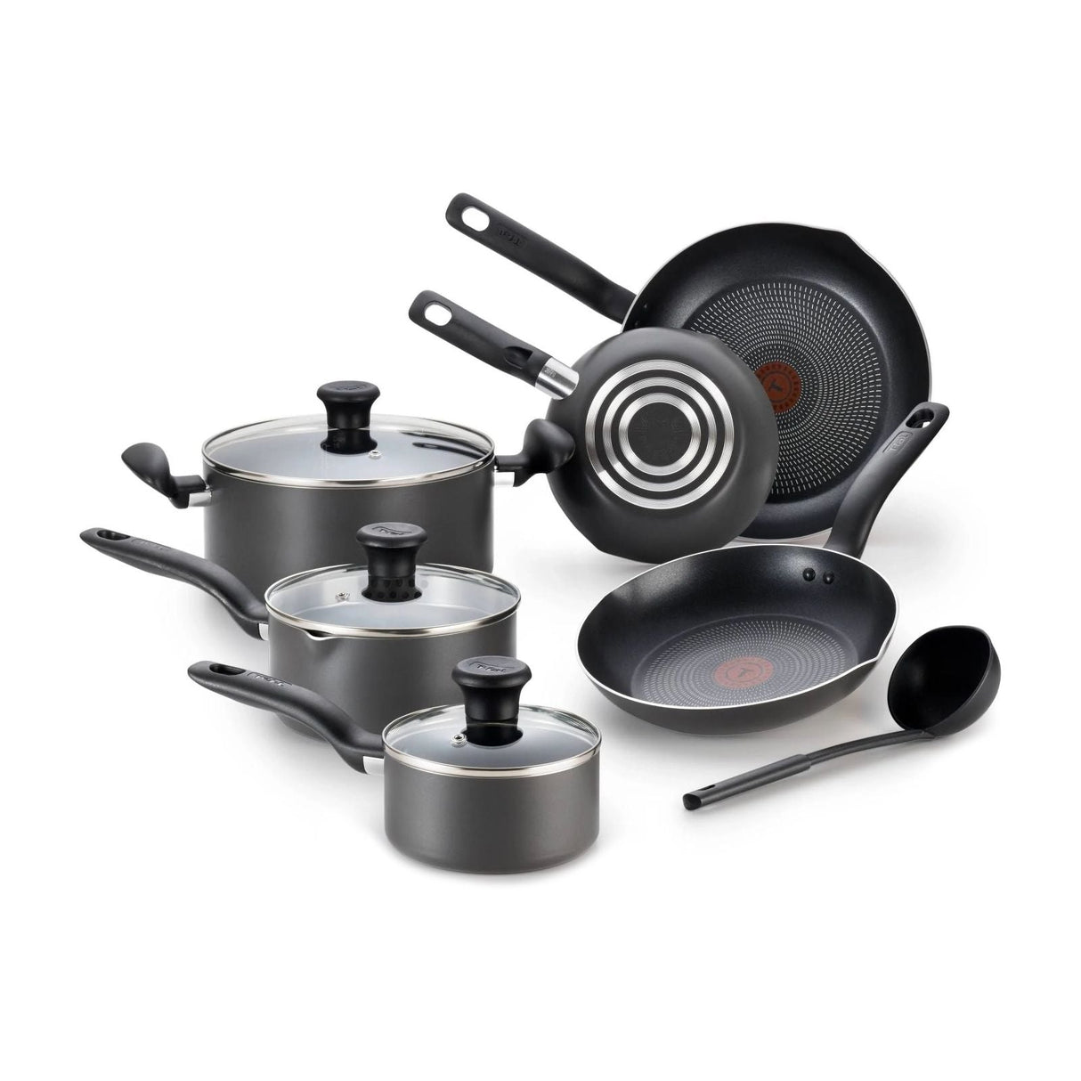 Batería de Cocina T-fal Initiatives 10 Piezas Negra B208SA64