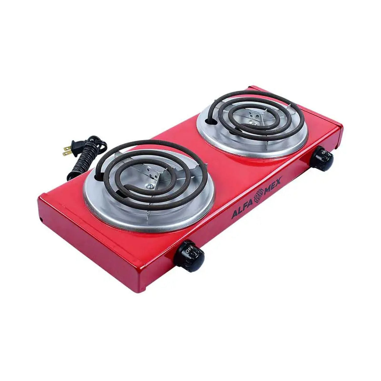 Parrilla Eléctrica Alfamex 2 Quemadores Roja B762-5