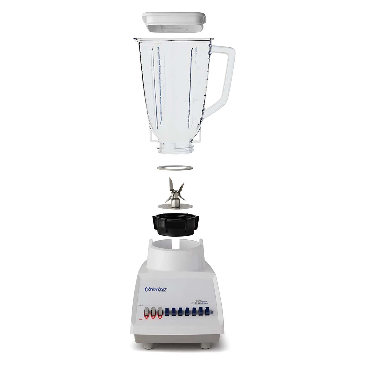 Licuadora Oster con Vaso de Plástico 10 Velocidades BLST4108-BLAN