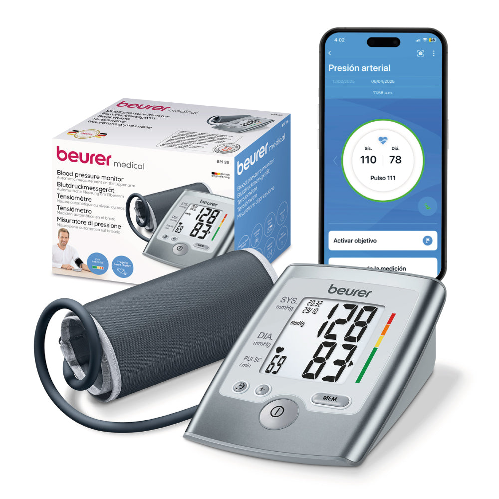 Monitor Digital de Presión BM35 con Pantalla XL y Memoria – Beurer