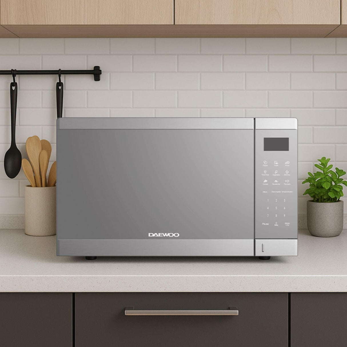 Horno de Microondas Daewoo 1.5 Pies Cúbicos Gris DMM-1520WS